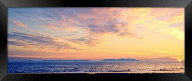 Isle of Arran sunset viewed from Ayr Framed Print by Allan Durward Photography