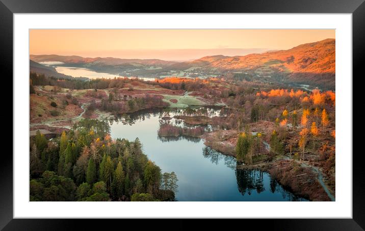Mist over Coniston Water from Tarn Hows Framed Mounted Print by Tim Hill