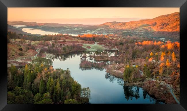 Mist over Coniston Water from Tarn Hows Framed Print by Tim Hill