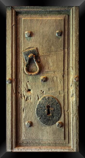 Jacobean Door Panel Framed Print by Phil Lane