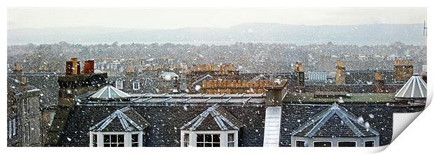 Edinburgh Rooftops in the Snow Print by Tom Gomez