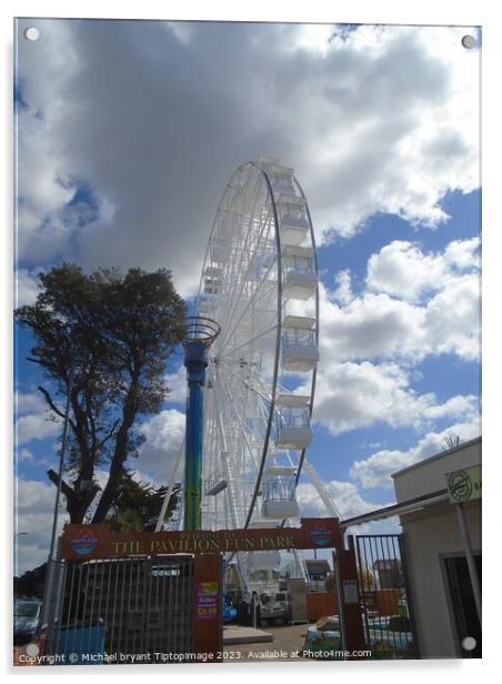 Ferris wheel clacton on sea  Acrylic by Michael bryant Tiptopimage