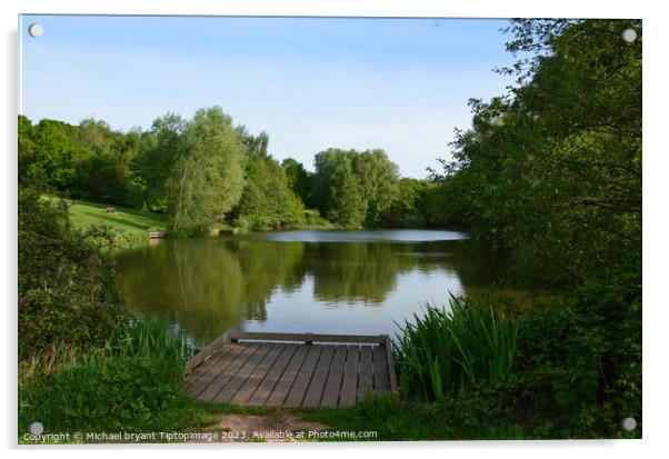 Outdoor highwood country park lake Acrylic by Michael bryant Tiptopimage
