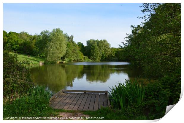 Outdoor highwood country park lake Print by Michael bryant Tiptopimage