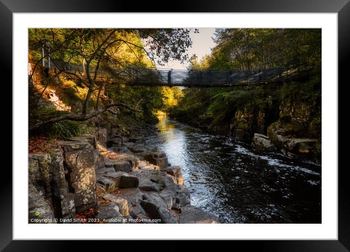 A waterfall with trees on the side of a river Framed Mounted Print by David Smith