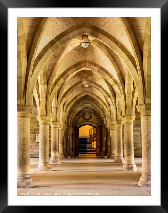 Glasgow University The Cloisters Golden Graduation Arcade Glasgow City Framed Mounted Print by OBT imaging