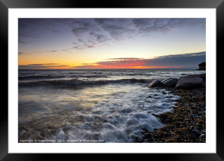 Winter Sunset over the Baltic Sea Framed Mounted Print by Kasia Design