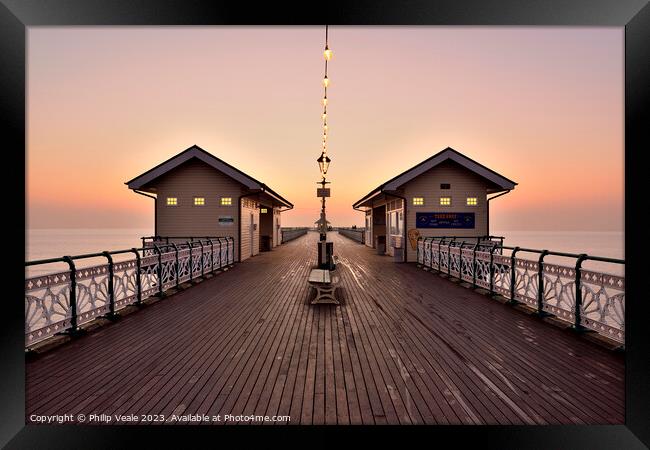 Penarth Pier at Sunrise. Framed Print by Philip Veale