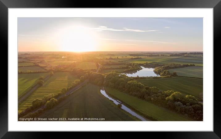 Canal Sunset Framed Mounted Print by Steven Vacher