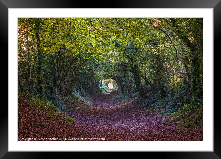 Autumn at Halnaker Tunnel Framed Mounted Print by Steven Vacher