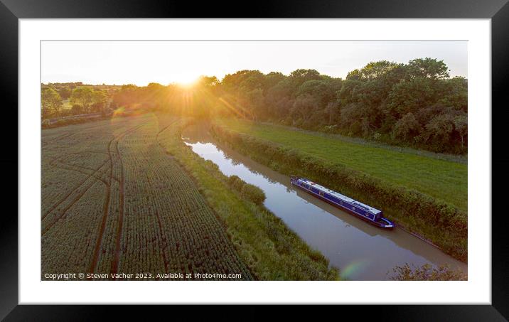 Canal Sunset Framed Mounted Print by Steven Vacher