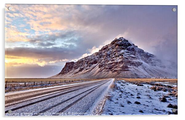 An Icelandic mountain Acrylic by Steven Vacher