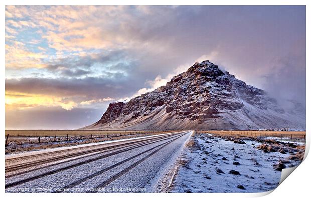 An Icelandic mountain Print by Steven Vacher