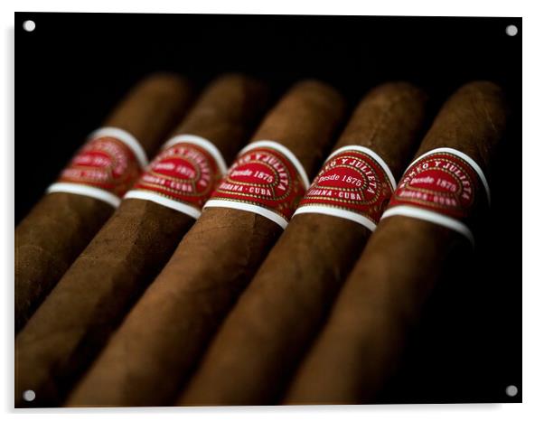 5 Cuban Cigars Acrylic by Martyn Large