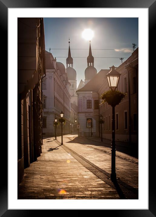 A morning a Trnava, Slovakia Framed Mounted Print by Suppakij Vorasriherun