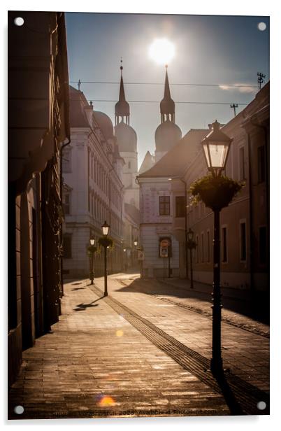 A morning a Trnava, Slovakia Acrylic by Suppakij Vorasriherun