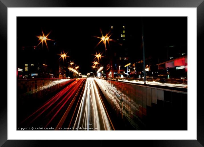 Birmingham Night Lights Framed Mounted Print by RJ Bowler