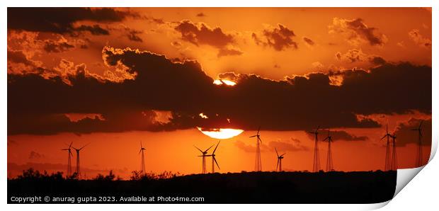 wind mills Print by anurag gupta