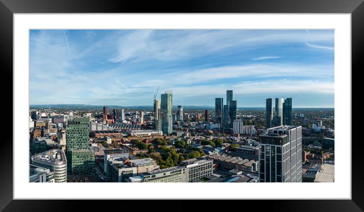 Manchester skyline Framed Mounted Print by Apollo Aerial Photography