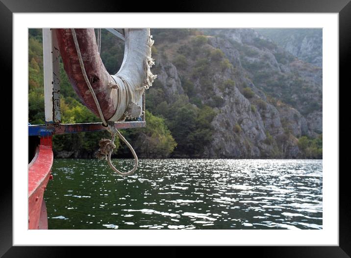 OutdooBoat ride on Lake Matka, North Macedoniar  Framed Mounted Print by Lensw0rld 