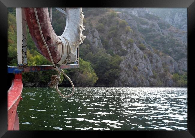 OutdooBoat ride on Lake Matka, North Macedoniar  Framed Print by Lensw0rld 