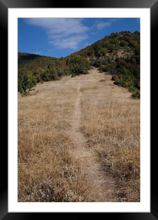 Hiking trails in the hills surrounding Matka Canyon Framed Mounted Print by Lensw0rld 