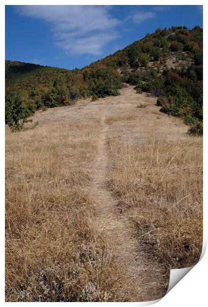 Hiking trails in the hills surrounding Matka Canyon Print by Lensw0rld 