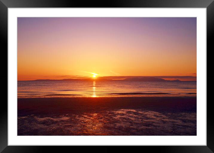 Arran sunset from Prestwick Framed Mounted Print by Allan Durward Photography
