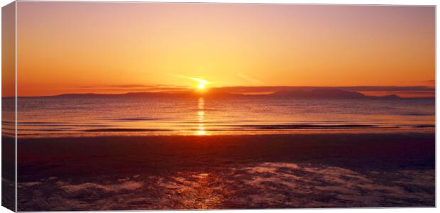 Isle of Arran sunset from Prestwick Canvas Print by Allan Durward Photography