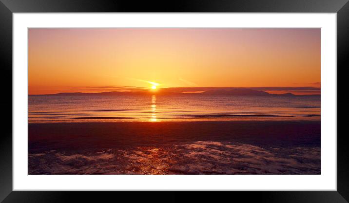 Isle of Arran sunset from Prestwick Framed Mounted Print by Allan Durward Photography
