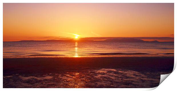 Isle of Arran sunset from Prestwick Print by Allan Durward Photography