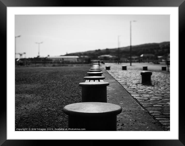 Greenock Quayside Bollards Framed Mounted Print by RJW Images