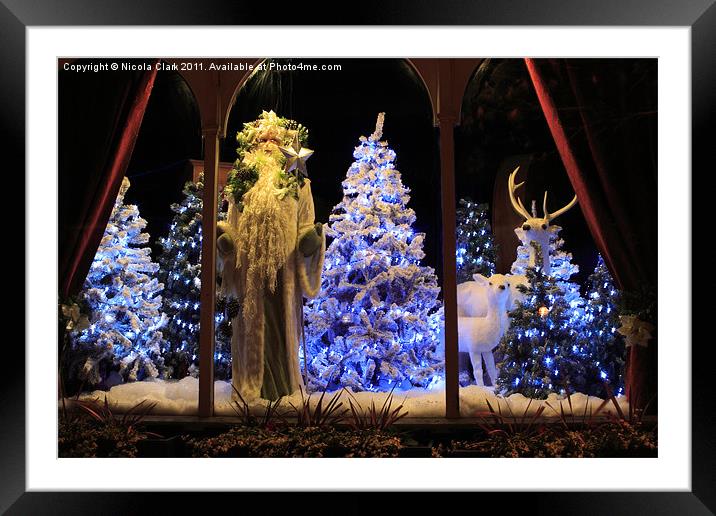 Christmas Window Display Framed Mounted Print by Nicola Clark