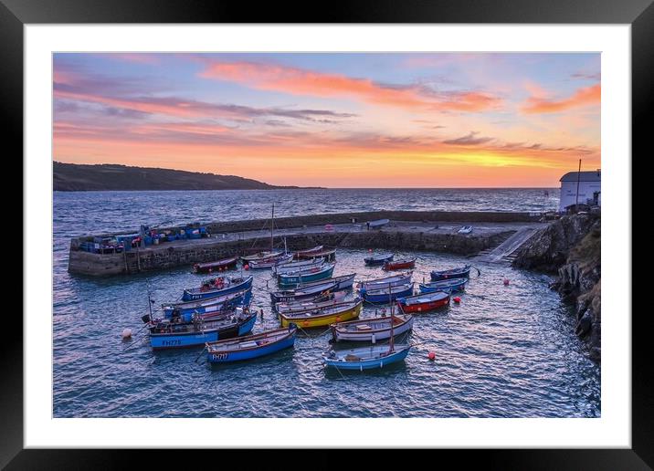 Coverack harbour at sunrise  Framed Mounted Print by Shaun Jacobs