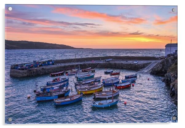 Coverack harbour at sunrise  Acrylic by Shaun Jacobs