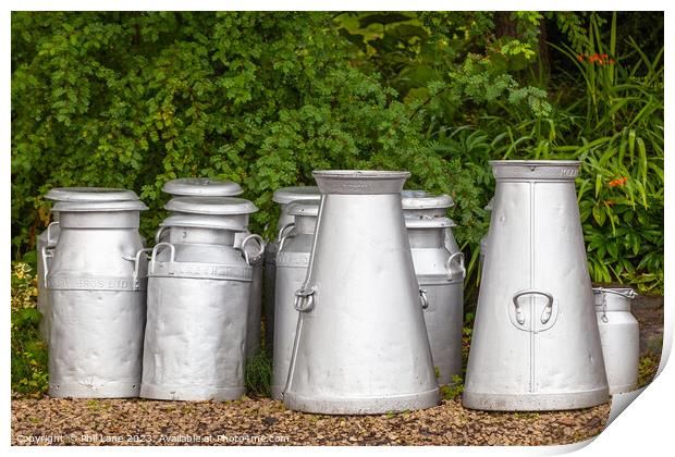 Old milk churns at Arley station Print by Phil Lane