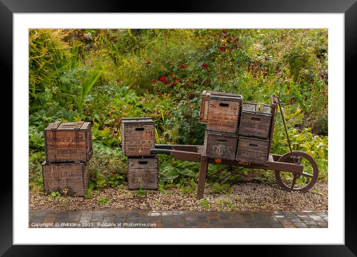 Handcart and Crates Framed Mounted Print by Phil Lane