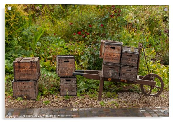 Handcart and Crates Acrylic by Phil Lane