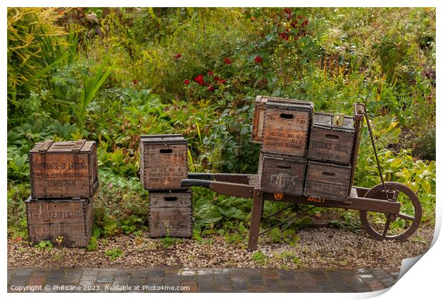Handcart and Crates Print by Phil Lane