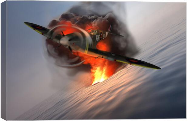 Spitfire Under Attack Canvas Print by Alison Chambers