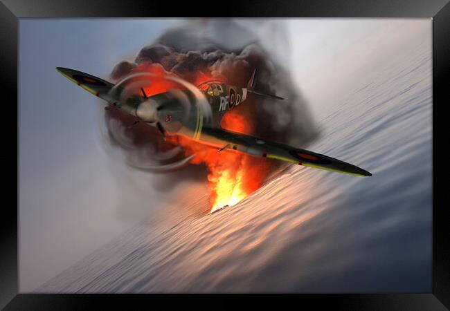 Spitfire Under Attack Framed Print by Alison Chambers