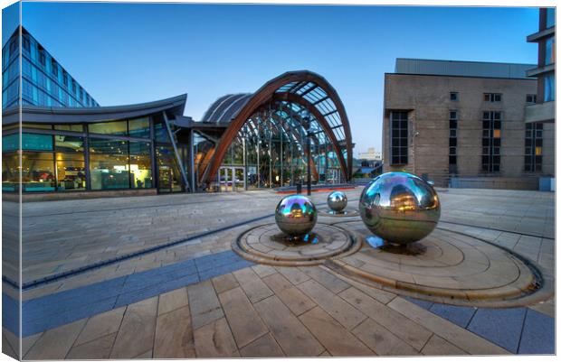 Sheffield Steel Spheres Canvas Print by Alison Chambers