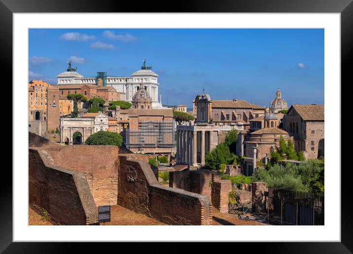 Rome Cityscape With Roman Forum Framed Mounted Print by Artur Bogacki