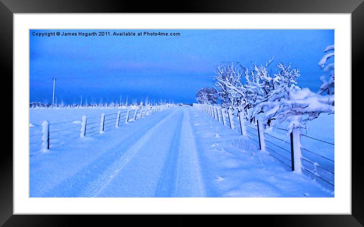 Snow A Road To Nowhere Framed Mounted Print by James Hogarth