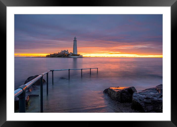 St Marys Lighthouse Whitley Bay Framed Mounted Print by Steve Smith