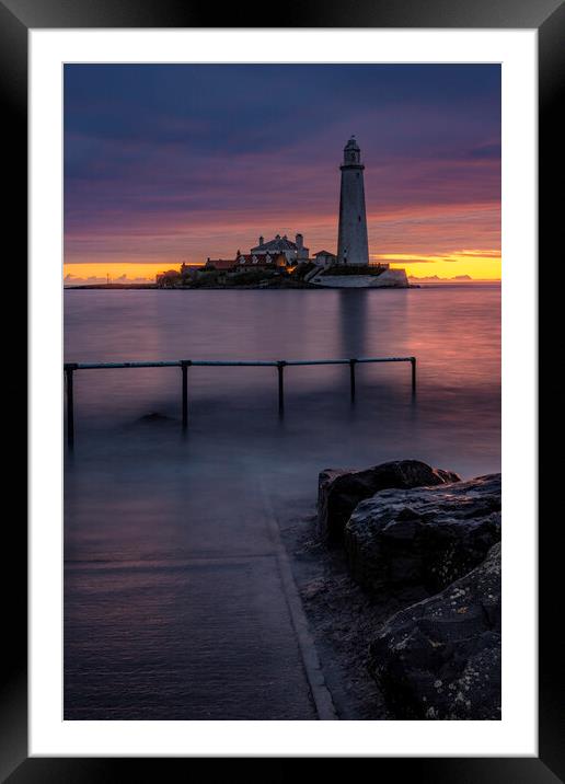 St Marys Lighthouse Whitley Bay Framed Mounted Print by Steve Smith
