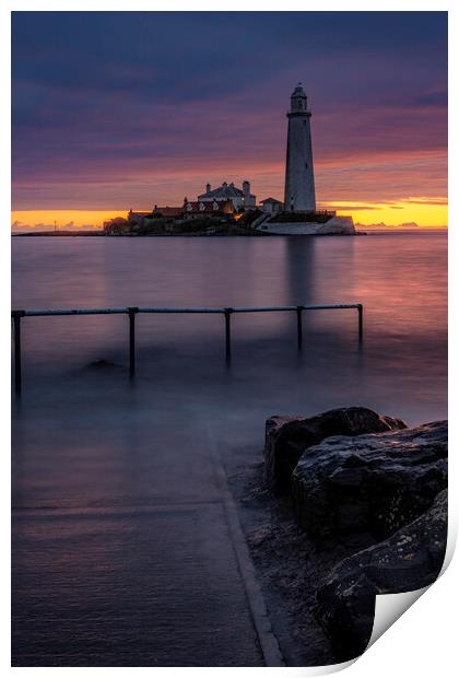 St Marys Lighthouse Whitley Bay Print by Steve Smith