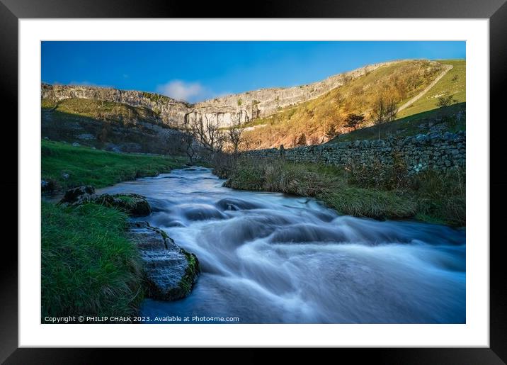 Malham cove sunset 977 Framed Mounted Print by PHILIP CHALK
