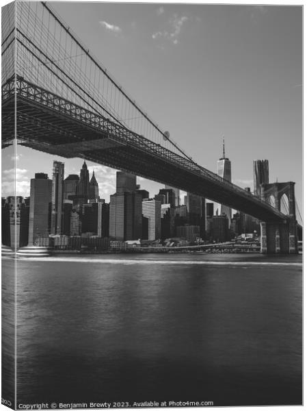Black & White Long Exposure NYC Canvas Print by Benjamin Brewty