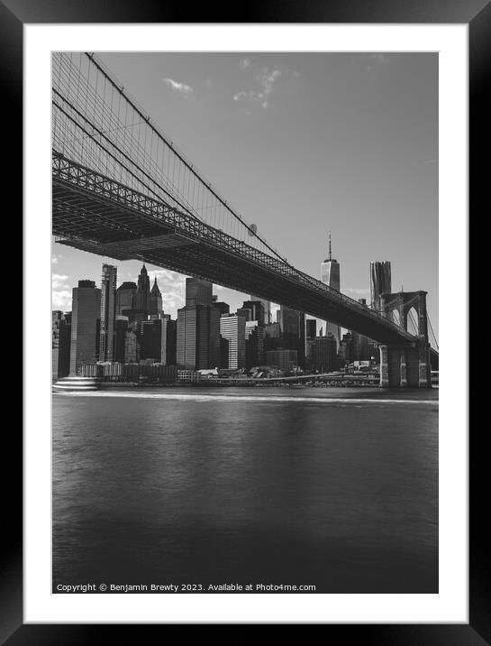 Black & White Long Exposure NYC Framed Mounted Print by Benjamin Brewty